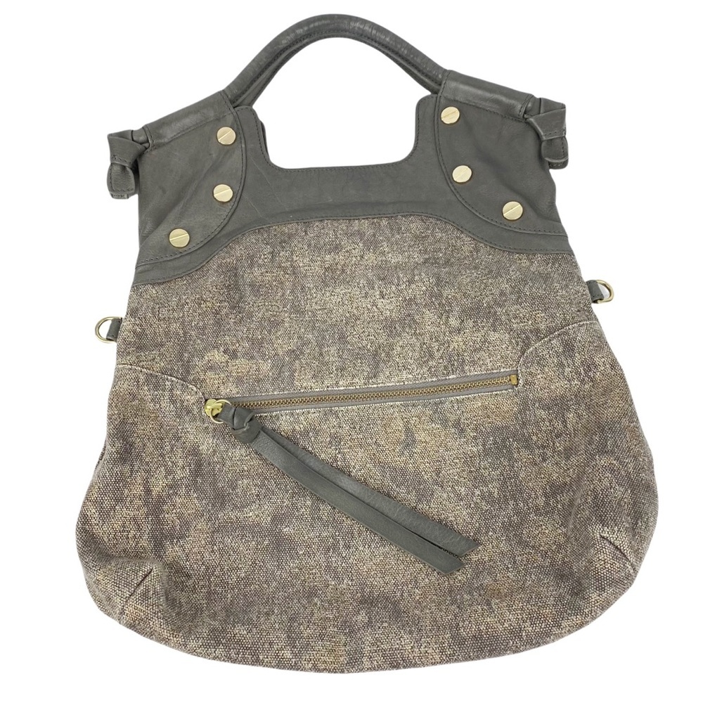 Foley & Corinna Lady Mid City Tote Taupe Tweed Leather Large - Picture 3 of 13